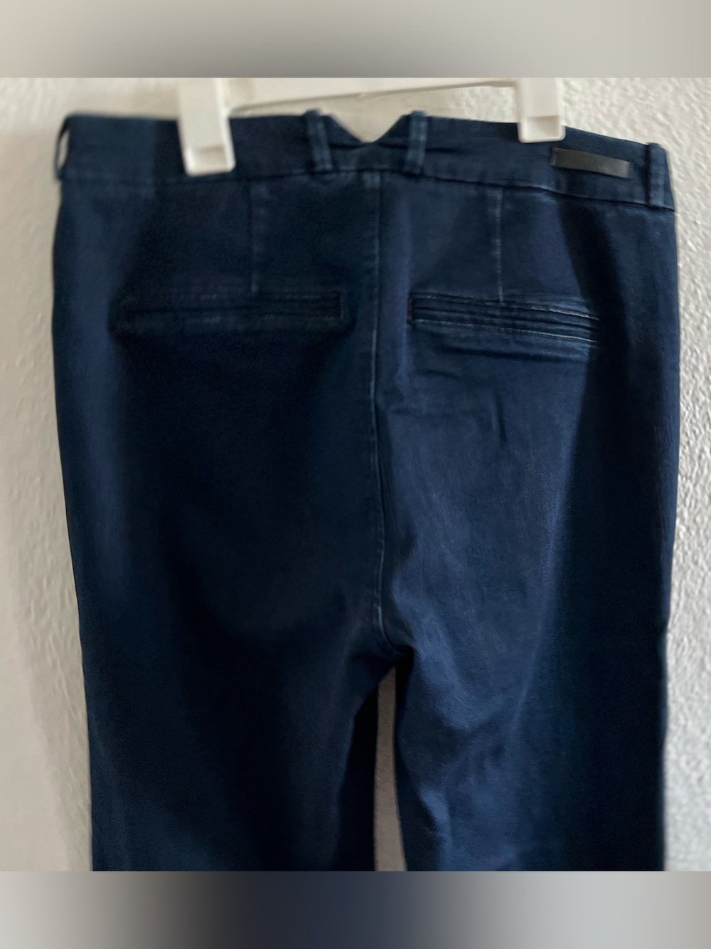 PAIGE Dark Navy Stretch Trousers - Picture 6 of 13